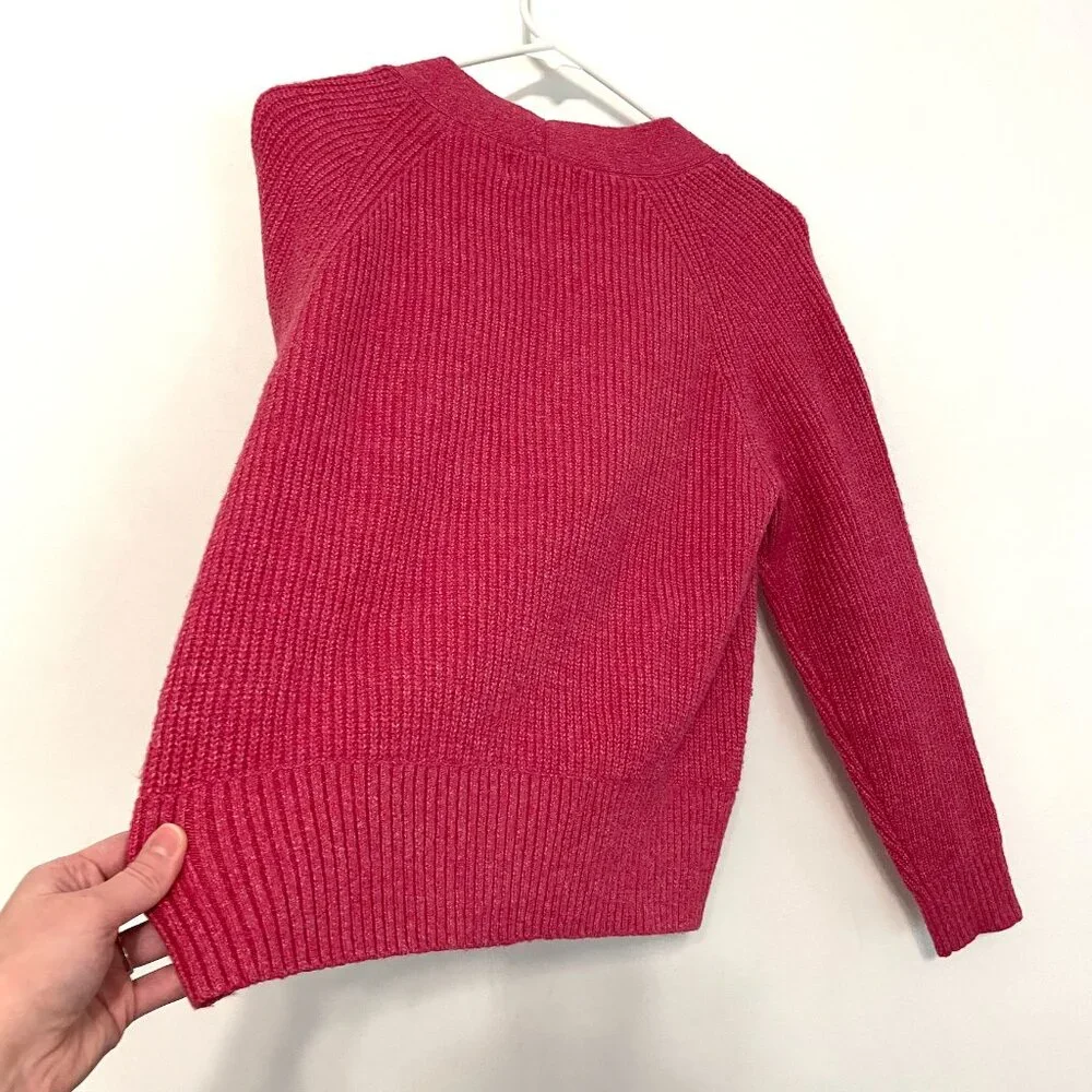 OLD NAVY Shaker Stitch Cardigan Sweater Magenta / Berry Pink Chunky Knit Relaxed - Picture 15 of 15